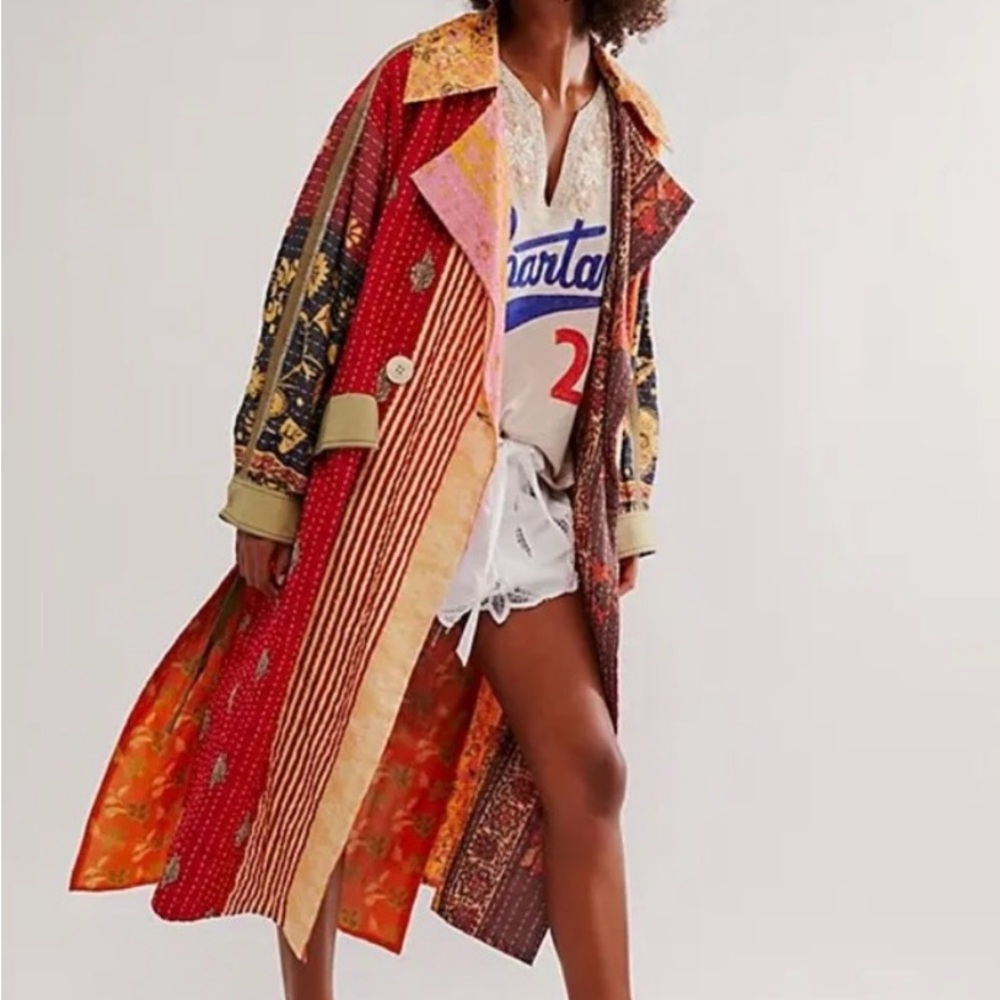 NWOT Free People Island Bright Kantha Duster